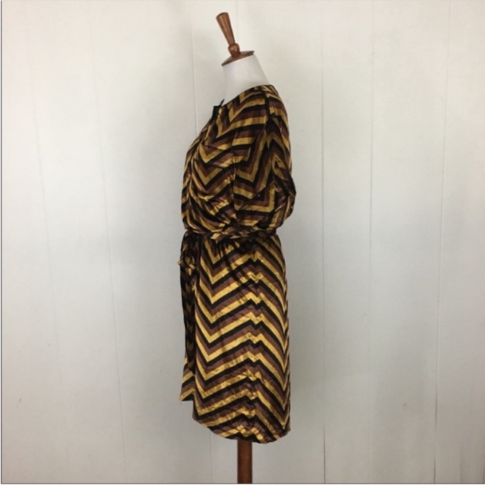 Marc Marc Jacobs SAMPLE Velvet Dress Women’s S Chevron Short Sleeve Crew Neck - Picture 5 of 9
